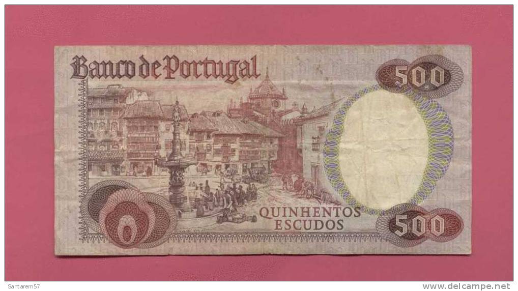 Billet De Banque Nota Banknote Bill 500 Quinhentos Escudos Francisco Sanches PORTUGAL 1979 - Portogallo