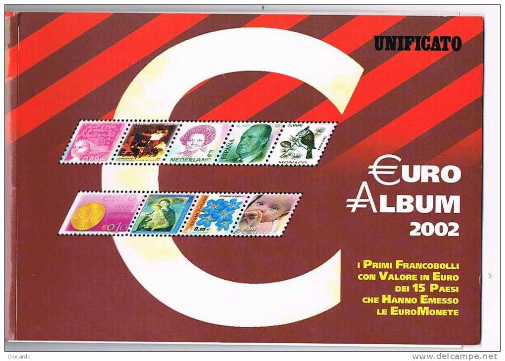 EUROPA 2002 - EURO ALBUM 2002 - EDIZIONE UNIFICATO NON IN COMMERCIO - ALBUM SENZA I FRANCOBOLLI - Komplettalben