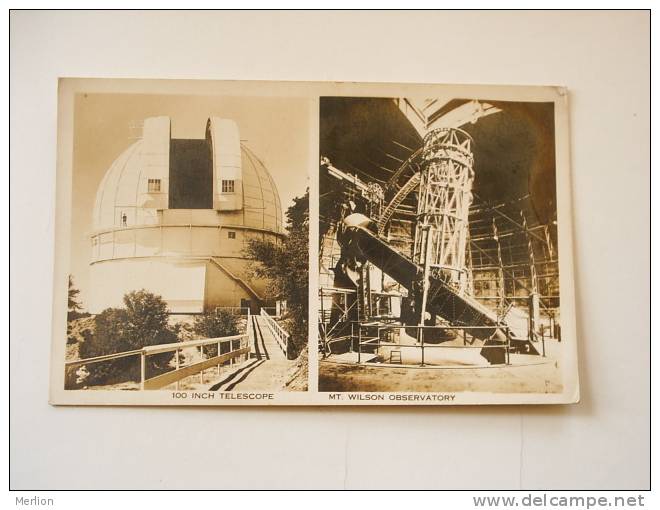 California -Mt. Wilson Observatory - 10 Inch Telescope  1930-40's  Photo Postcard  F  D64362 - Astronomia