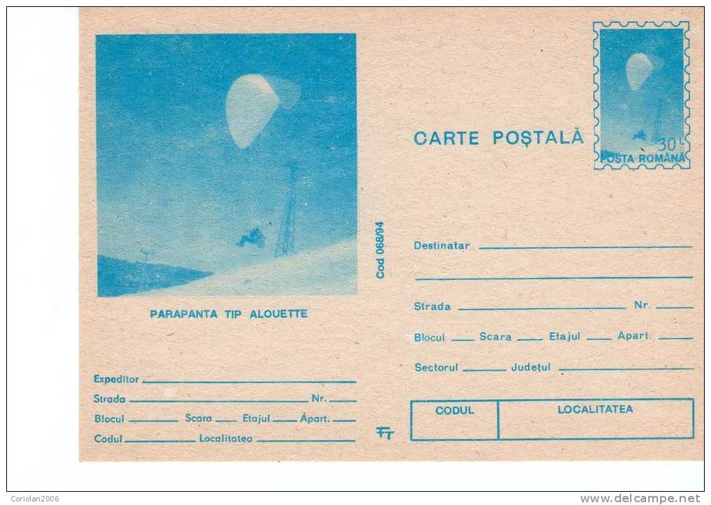 Romania / Postal Stationery / Alouette Parap. - Sonstige (Luft)