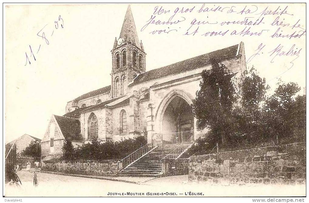 95  JOUY  LE  MOUTIERS   L'EGLISE  BON ETAT VOIR SCAN  1903 - Jouy Le Moutier