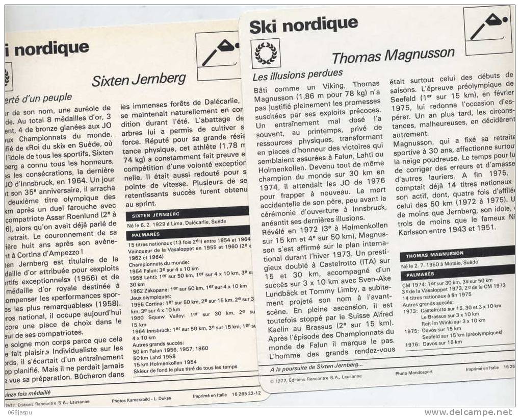 Fiche Ski Nordique Magnusson Jernberg - Winter Sports