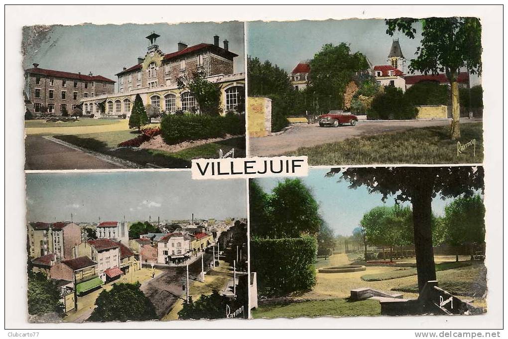 Villejuif  (94) : 4 Vues De La Ville Dont Croisement En Vue Aérienne  Environ 1950 (animée). - Villejuif