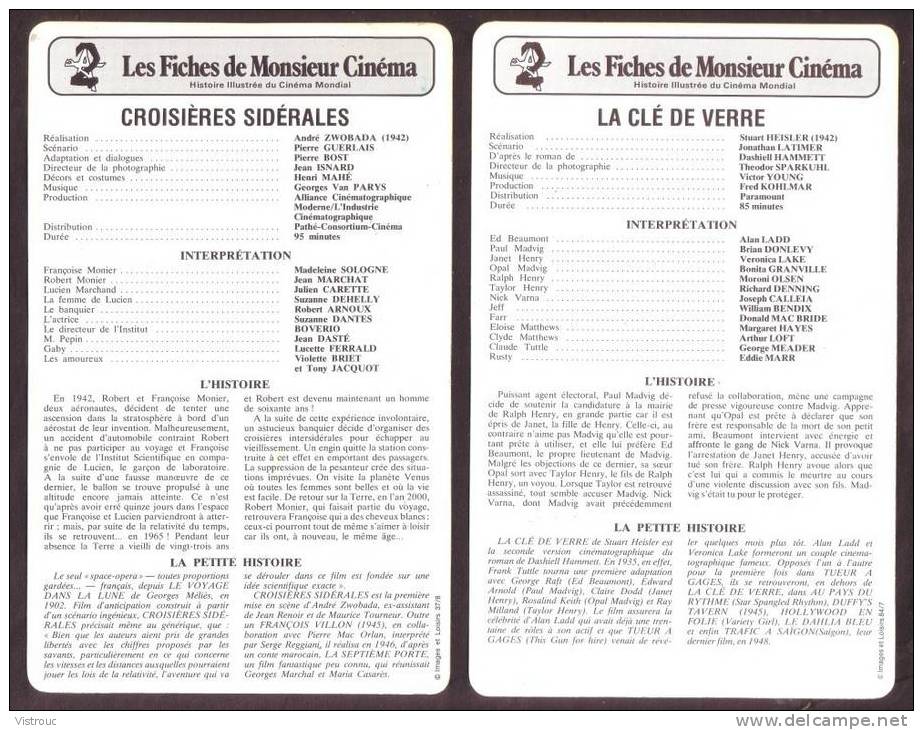 10 fiches cinéma (10 scans) : filmographie entre 1941 et 1942 avec  H. BOGART, O. WELLS, M. O'HARA..