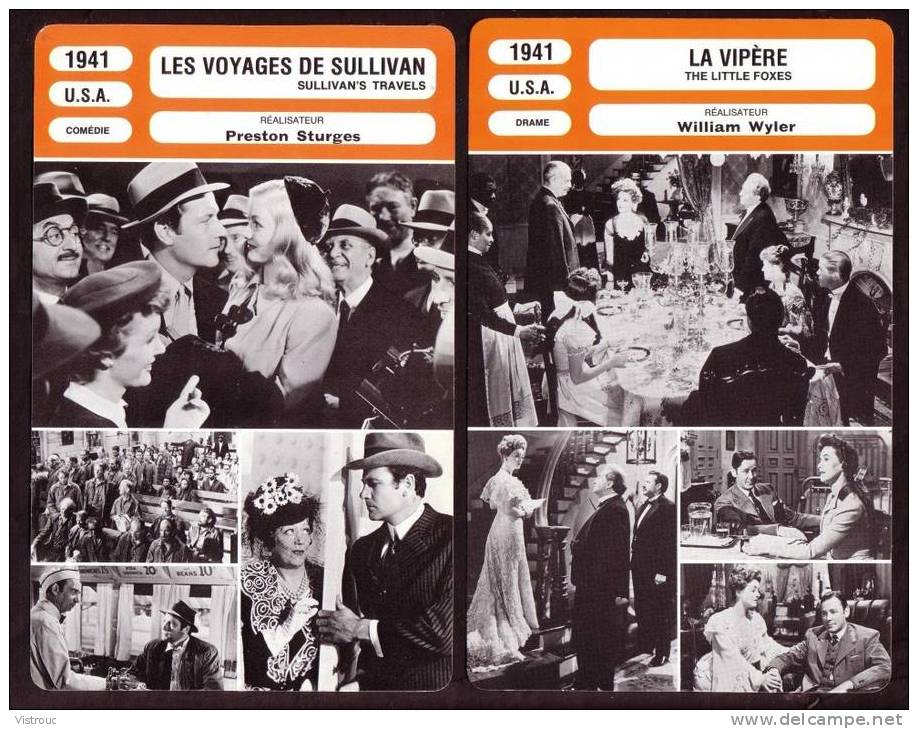 10 fiches cinéma (10 scans) : filmographie entre 1940 et 1941 avec  H. BOGART, T. POWER, L. JOURDAN..