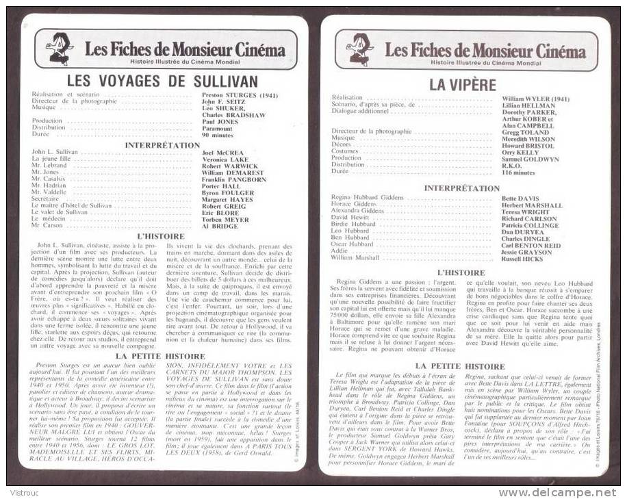 10 fiches cinéma (10 scans) : filmographie entre 1940 et 1941 avec  H. BOGART, T. POWER, L. JOURDAN..