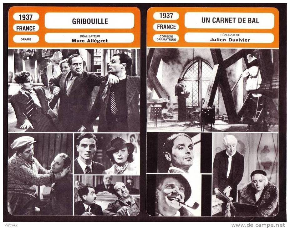 10 Fiches Cinéma (10 Scans) : Filmographie Entre 1937 Et 1940 Avec RAIMU, JOUVET, M. MORGAN,... - Autres & Non Classés