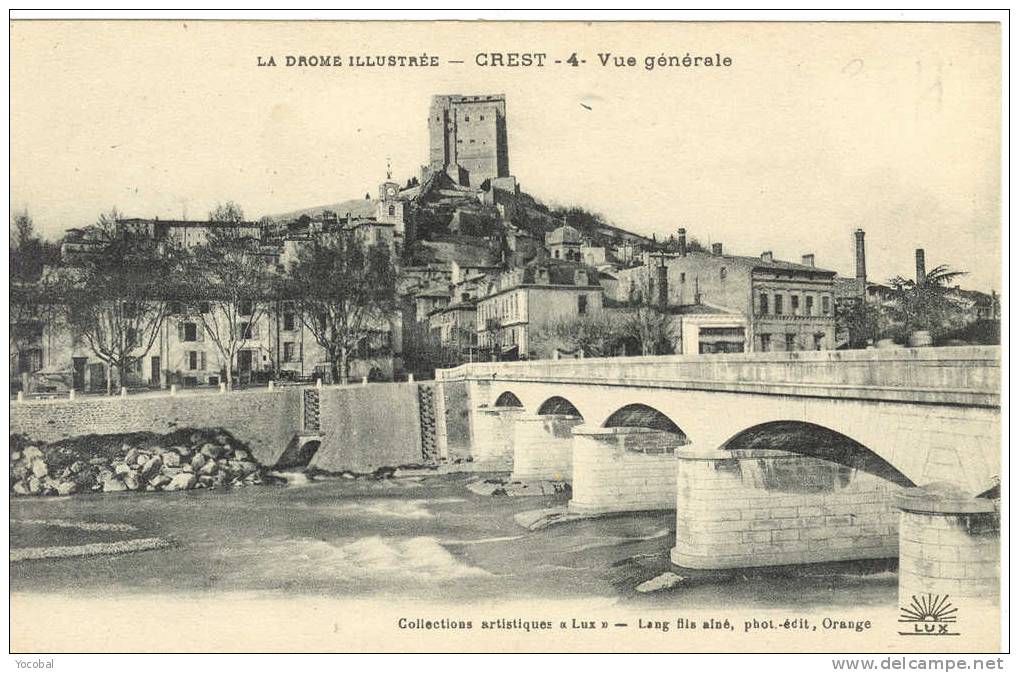 Cp , 26 , CREST , Vue Générale , Voyagée - Crest