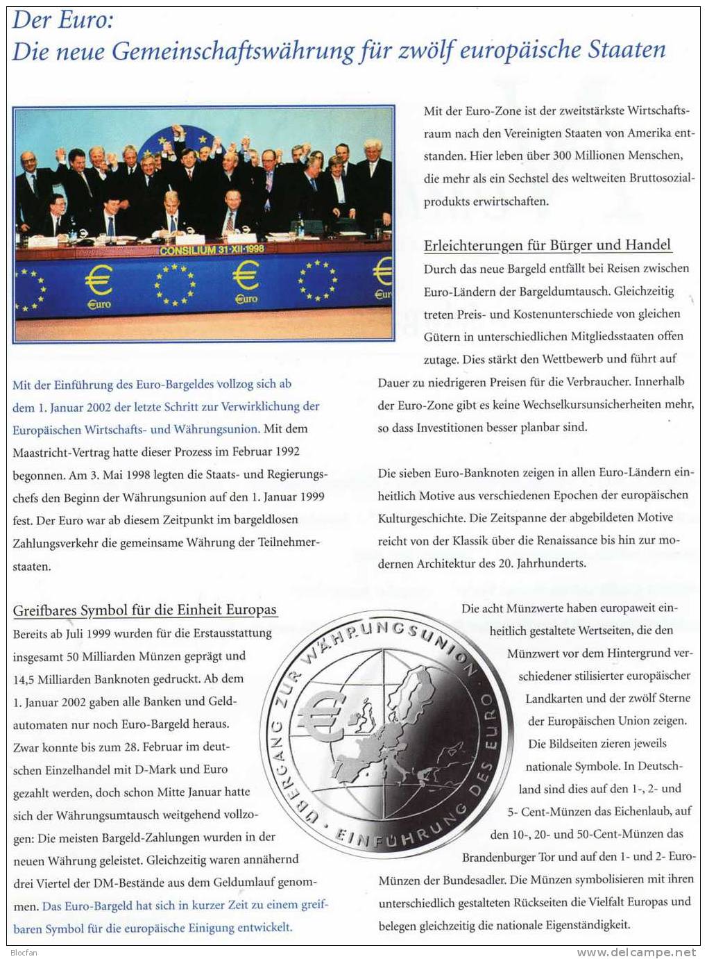 Einführung Der EURO-Währung 2002 BRD 2234 Im 10-KB SST 20€ Deutschland/Europa Hb Hoja Bloc M/s Coin Sheetlet Bf Germany - 2002