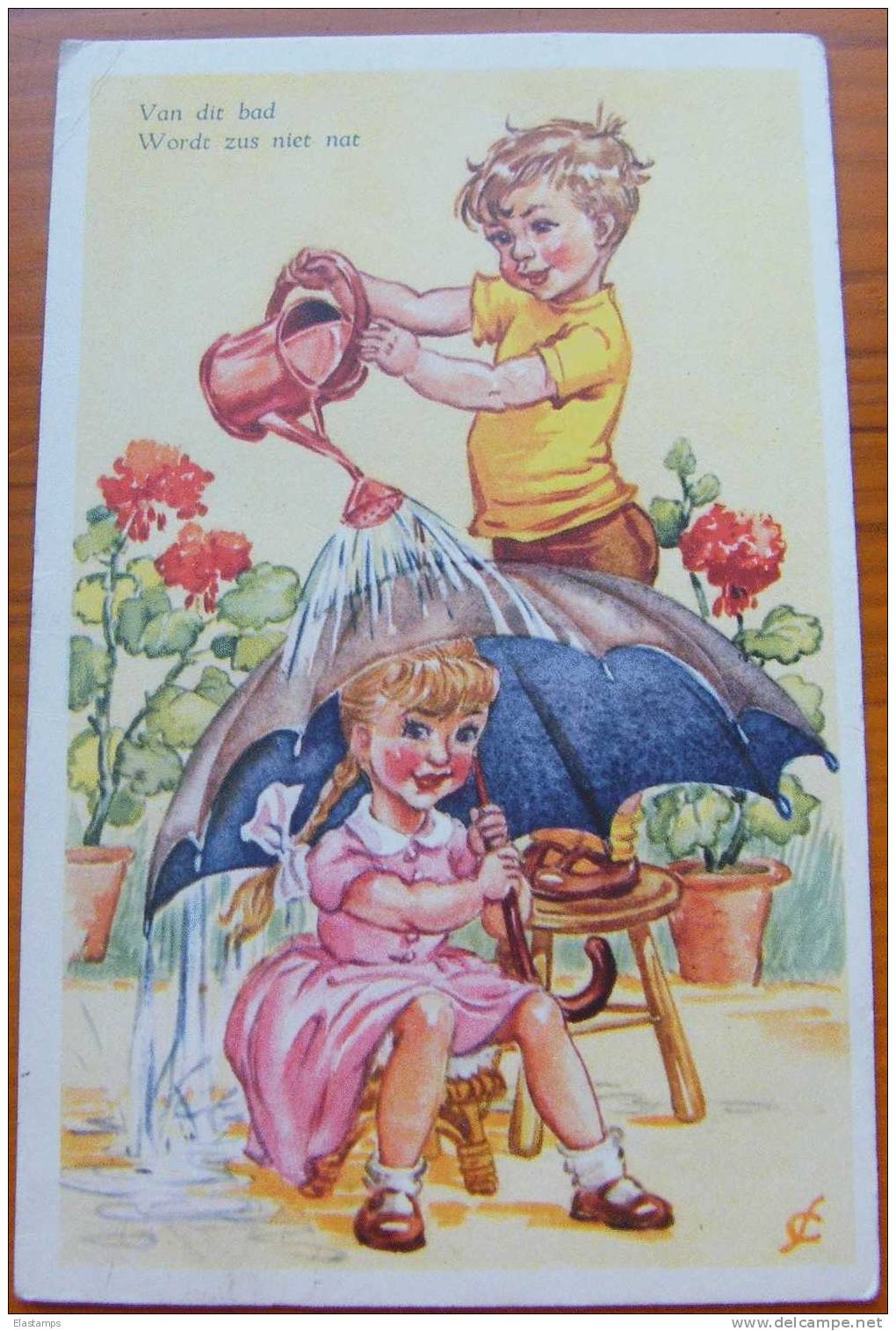 ==  NL - Kinder , 1959  Signiert C - Humorkaarten