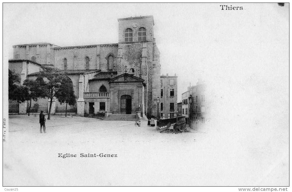 63 THIERS - Eglise Saint Genez - Edit : B.F. - Thiers
