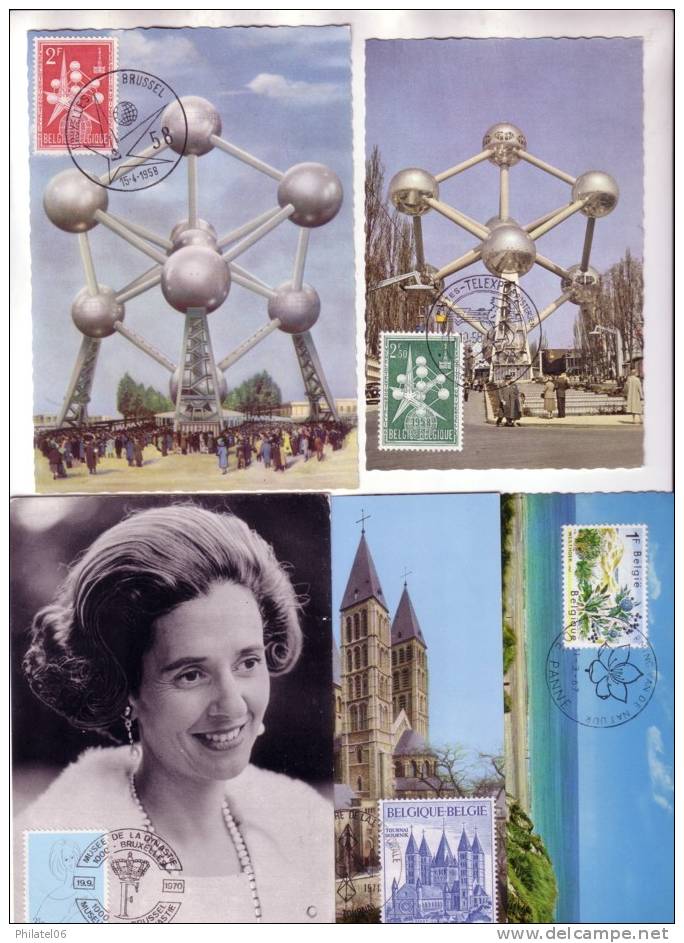 5 CARTES MAXIMUM BELGIQUE - 1961-1970