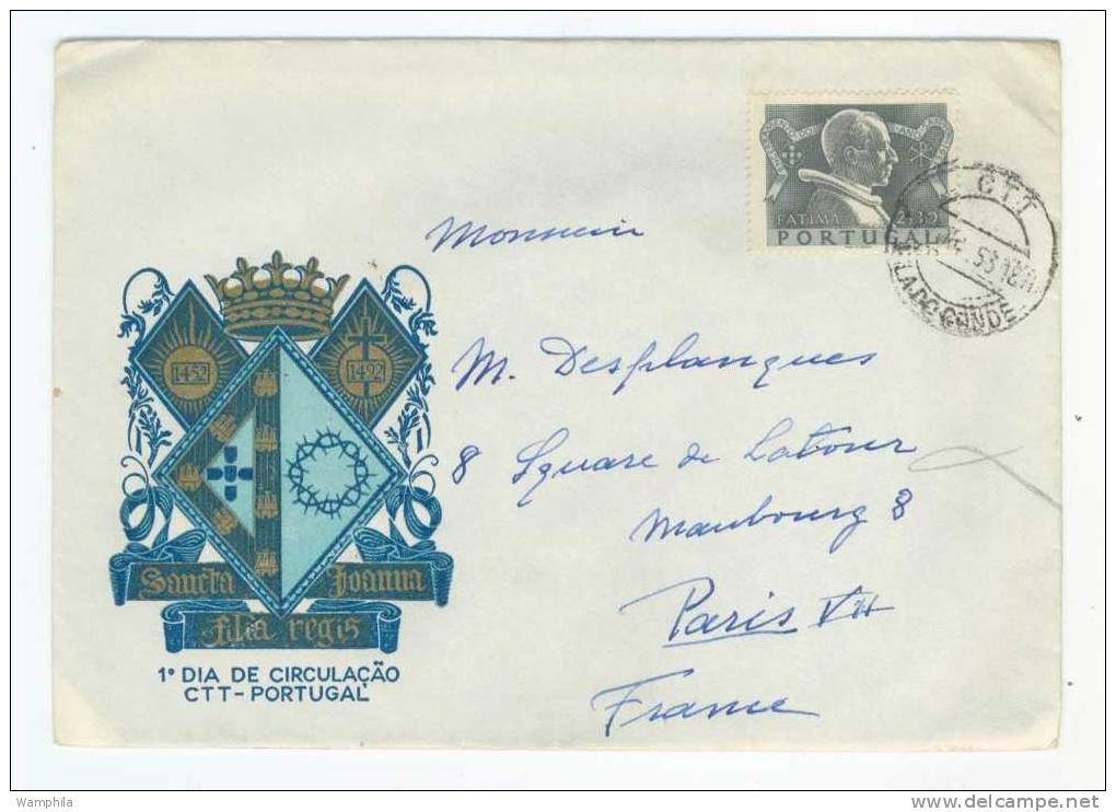 Fatima 1953 Sur Lettre - Briefe U. Dokumente