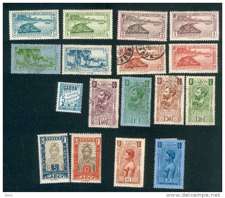 GABON Lot Entre N° 125 Et 143 + TAXE   COTE SUP 36 EUROS - Neufs