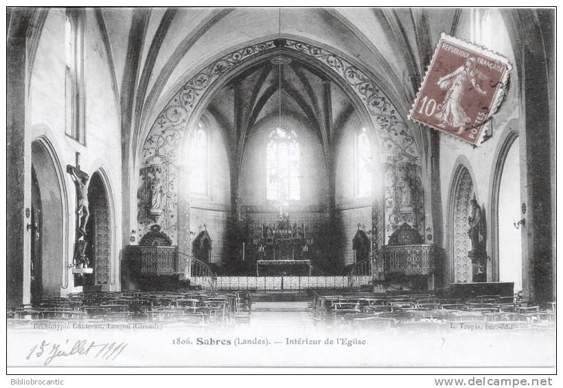 D40 - SABRES -1806 -  INTERIEUR DE L'EGLISE - Sabres