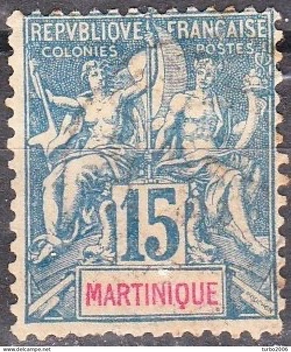 Martinique 1892 15 Centimes Bleu Y & T 36 - Gebraucht