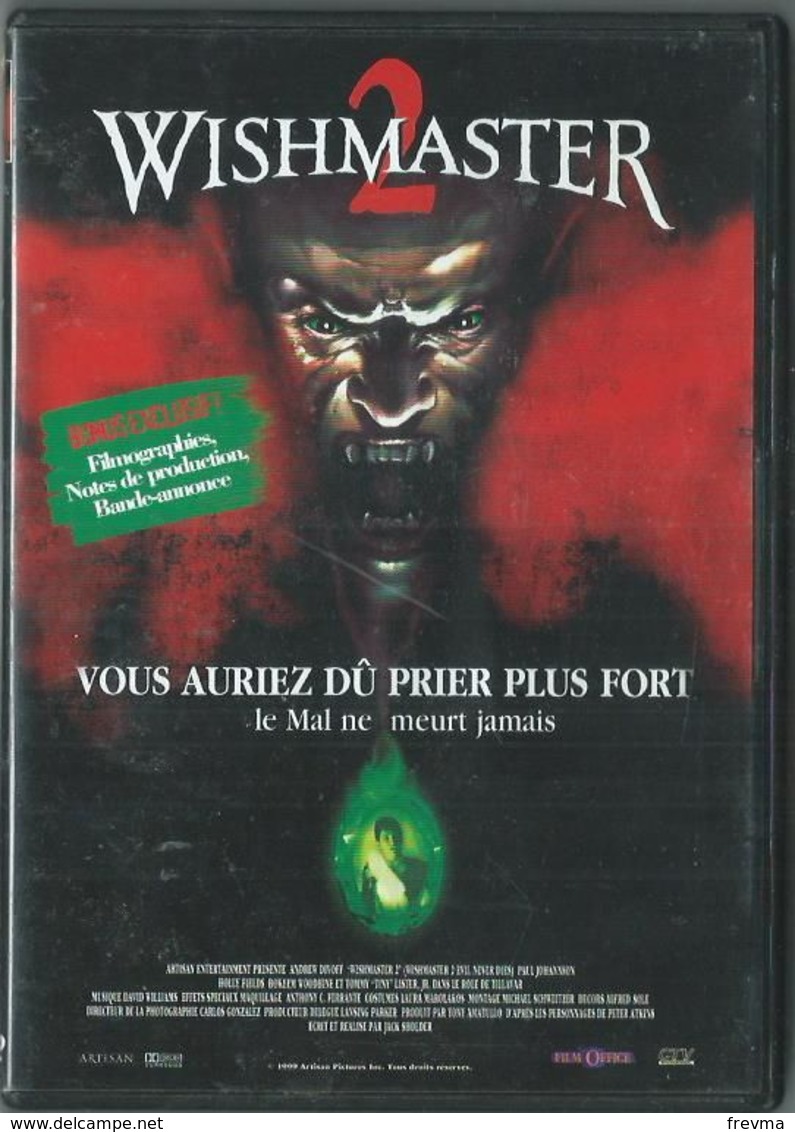 Dvd Wishmaster N° 2 - Horreur