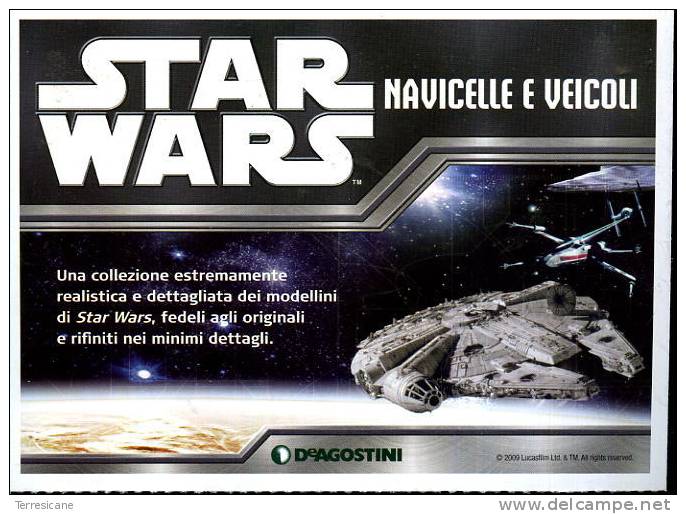 STAR WARS NAVICELLE E VEICOLI DEAGOSTINI FOGLIETTO PUBBLICIATRIO 13X18 - Werbung