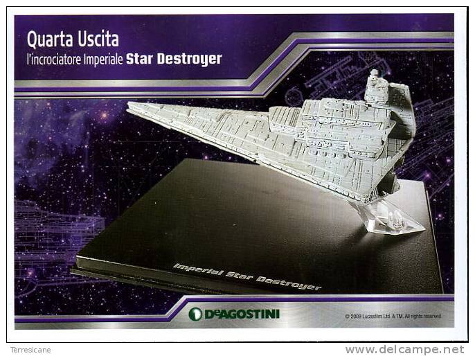 STAR WARS NAVICELLE E VEICOLI DEAGOSTINI FOGLIETTO PUBBLICITARIO 13X18 INCROCIATORE IMPERIALE STAR DESTROYER - Werbung