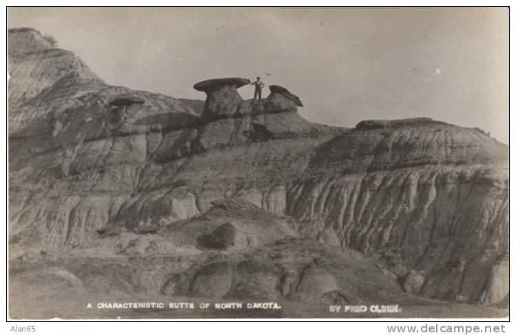 Fred Olsen #108 Real Photo Postcard, North Dakota Photographer, ´Butte Of North Dakota´ - Other & Unclassified