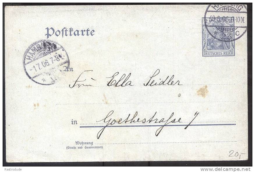 1906 DEUTCHES REICH - GANZSACHE " LETZTE GRÜSSE AUF DER LETZTEN 2 PFG POSTKARTE " - Briefe U. Dokumente