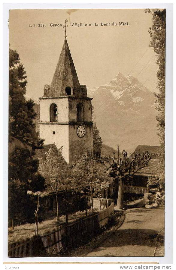 Cpa GRYON Eglise Et Dent Du Midi -LB 258 - Gryon