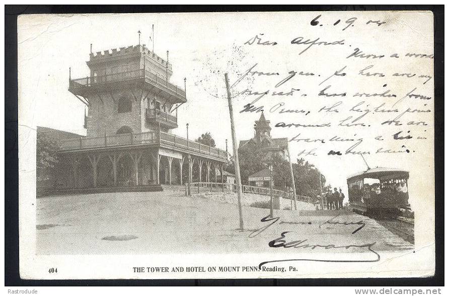 1904 1C PC U.S TO SINGAPORE -  READING, PENN - PENANG - Postcard HOTEL ON MOUNT PENN - Singapore (1959-...)