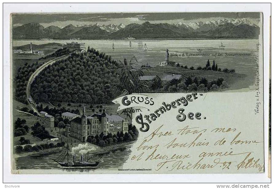 Cpa STRANBERG Gruss Vom Starnberger See -JOLIE GRAPHISME  Gegenfurtner  B 10310 - Starnberg