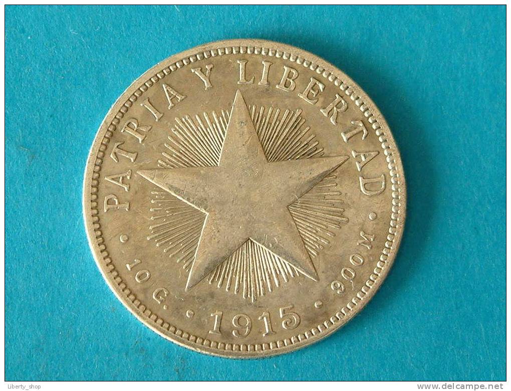 1915 CUARENTA CENTAVOS ( Silver ) / KM 14.3 ( For Grade, Please See Photo ) ! - Cuba