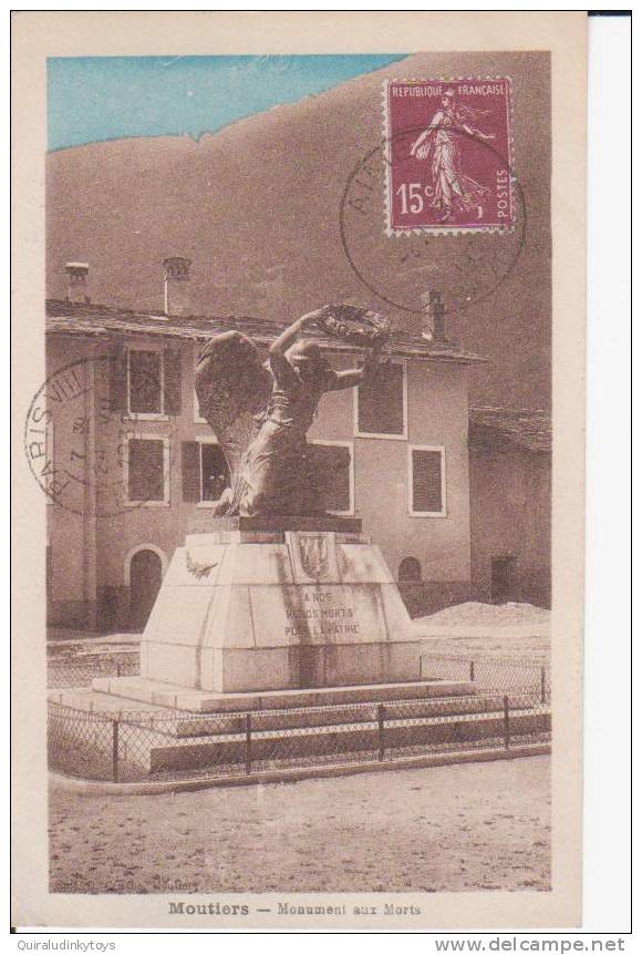 MOUTIERS Monument Aux Morts Cpa Circulée En 1932 Bel état Voir Scans - Moutiers