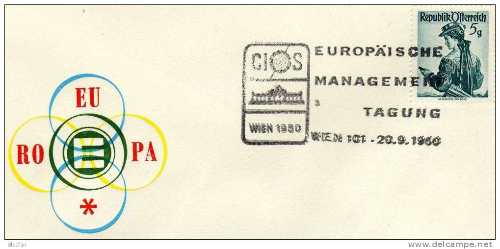 Europäisches Managment Tagung 1961 Österreich 894+Sonderbrief SST 1€ Trachten EUROPA-Kooperation CEPT Cover Of Austria - Lettres & Documents