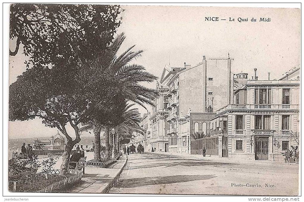 C  .P. A   (  NICE    " Le Quai Du Midi "   Prise De Vue Animée - Beau Plan ) - Places, Squares