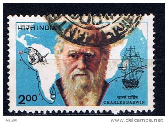 IND+ Indien 1983 Mi 951 Charles Darwin - Usados