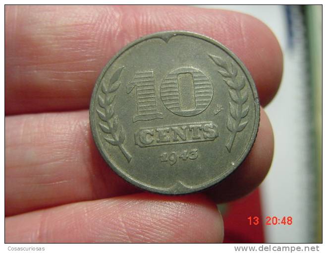 2906 NETHERLANDS  I HOLLAND HOLANDA  10 CENTS   YEAR  1943  OTHERS IN MY STORE - Indes Néerlandaises