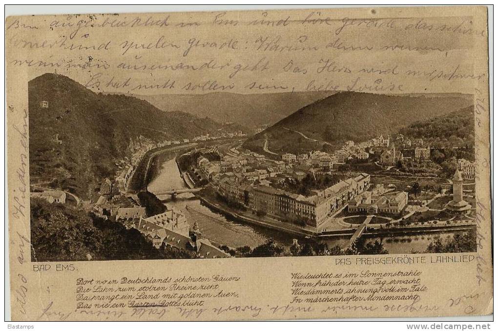 == Bad Ems, Das Preisgekrönte Lahnlied..   1921 - Bad Ems