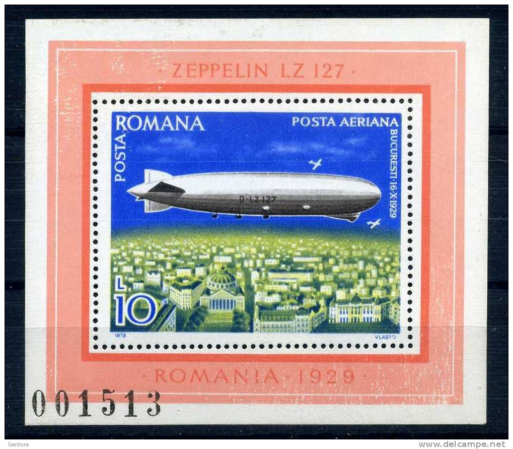 1978 ROMANIA  Zeppelin LZ 127 Yvert Cat.Block N° 132  Absolutely Perfect MNH ** - Zeppeline