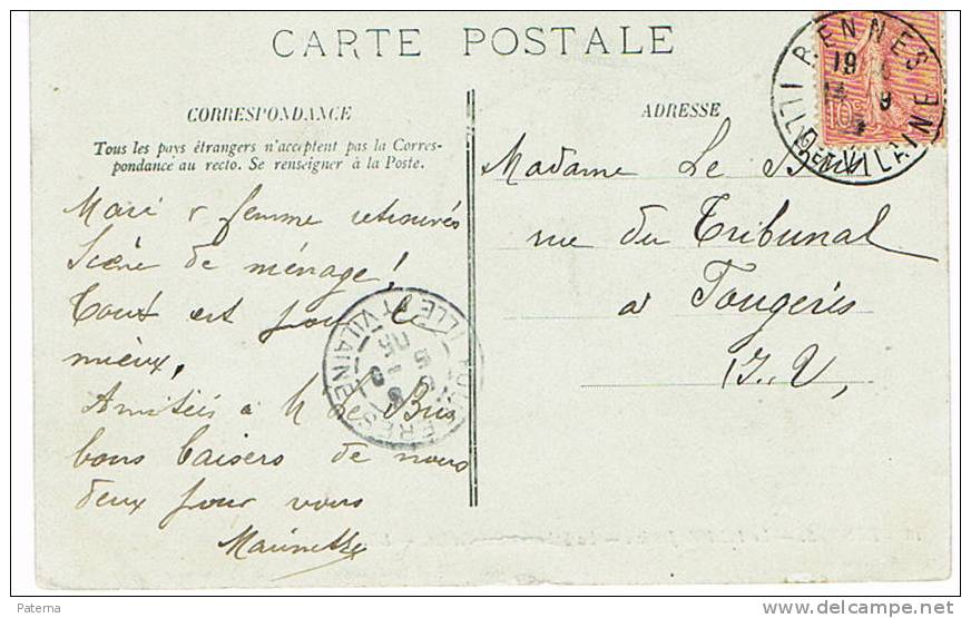 Postal, RENNES-ILLE Et VILAINE 1905 (Francia) ,, Post Card - 1903-60 Säerin, Untergrund Schraffiert