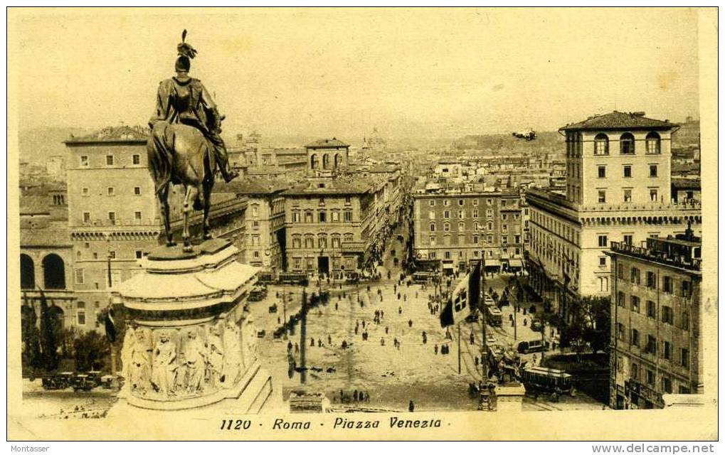 ROMA. Piazza Venezia. Viaggiata Per TREVISO C/fr. Nel 1928. - Places & Squares