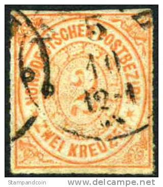 No. German Confederation #8 Used 2kr Orange From 1868 - Usados