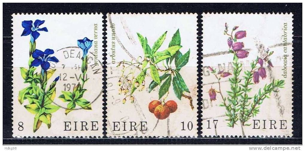 IRL+ Irland 1978 Mi 376-77 379 Blumen - Oblitérés
