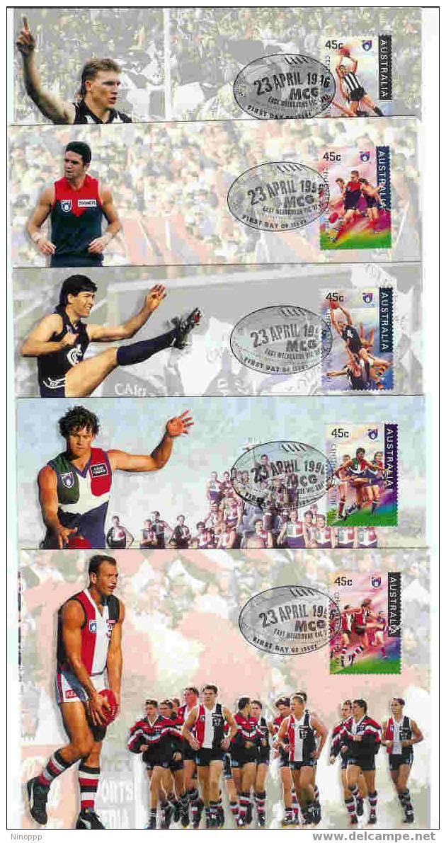 Australia-1996 Centenary Of AFL Set Of 16 Maximum Cards - Rugby