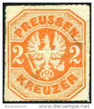 Prussia #24 Used 2kr Orange From 1867 - Afgestempeld