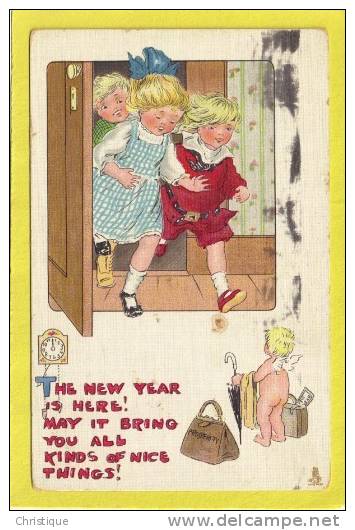 New Year With Children And Cherub.1915 - Tuck, Raphael