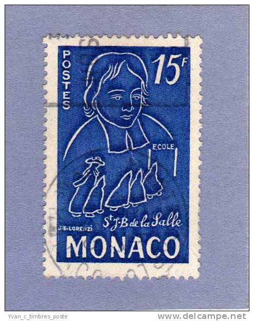 MONACO TIMBRE N° 404 OBLITERE SAINT JEAN BAPTISTE DE LA SALLE - Usati