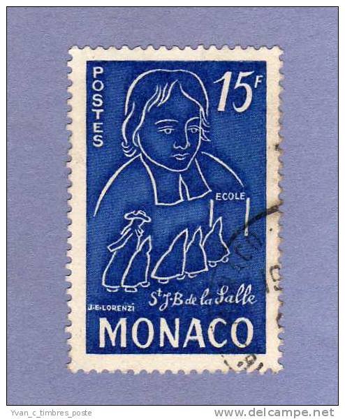 MONACO TIMBRE N° 404 OBLITERE SAINT JEAN BAPTISTE DE LA SALLE - Usati