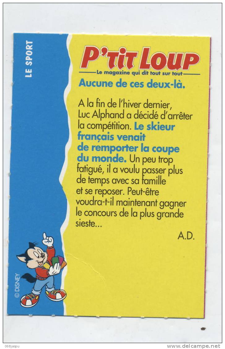 Fiche P'tit Loup Ski Alphand - Sports D'hiver