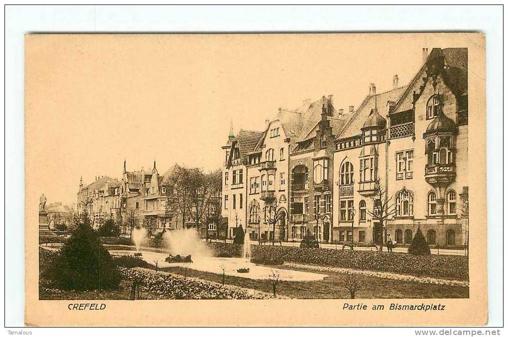 ALLEMAGNE - CREFELD - PARTIE AM BISMARCKPLATZ -  Scan Recto-verso - Krefeld