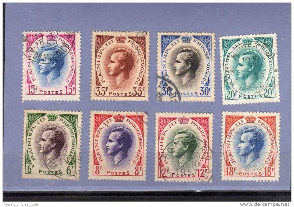 MONACO TIMBRE N° 421 A 426A OBLITERE PRINCE RAINIER III - Usati