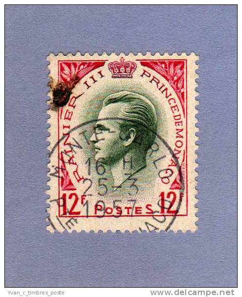 MONACO TIMBRE N° 423 OBLITERE PRINCE RAINIER III 12F ROSE ET VERT - Usati