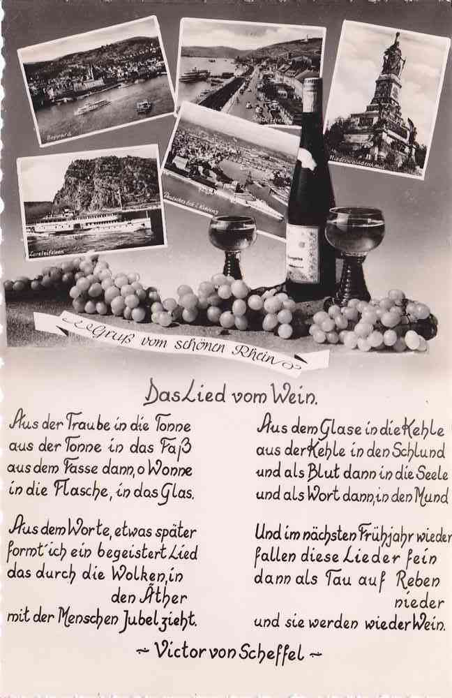 Postkarte  - Das Lied Vom Wein - Victor Von Sheffel - 1958 - Not Used - Sehr Guter Stand - Musique